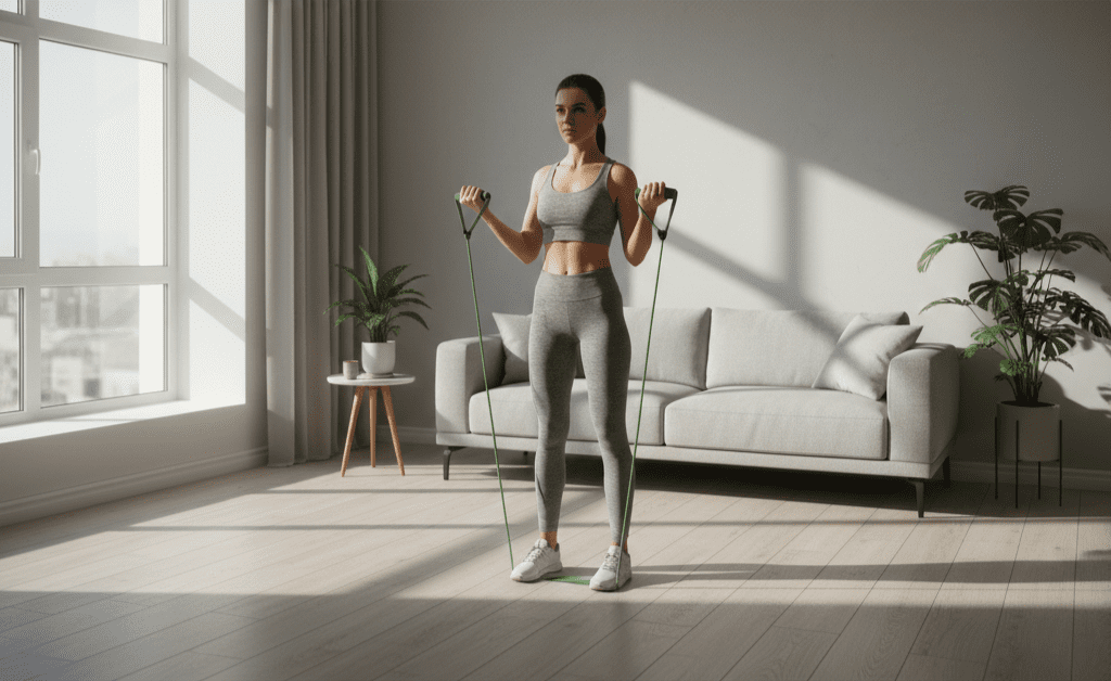 Resistance band exercises for strength training at home