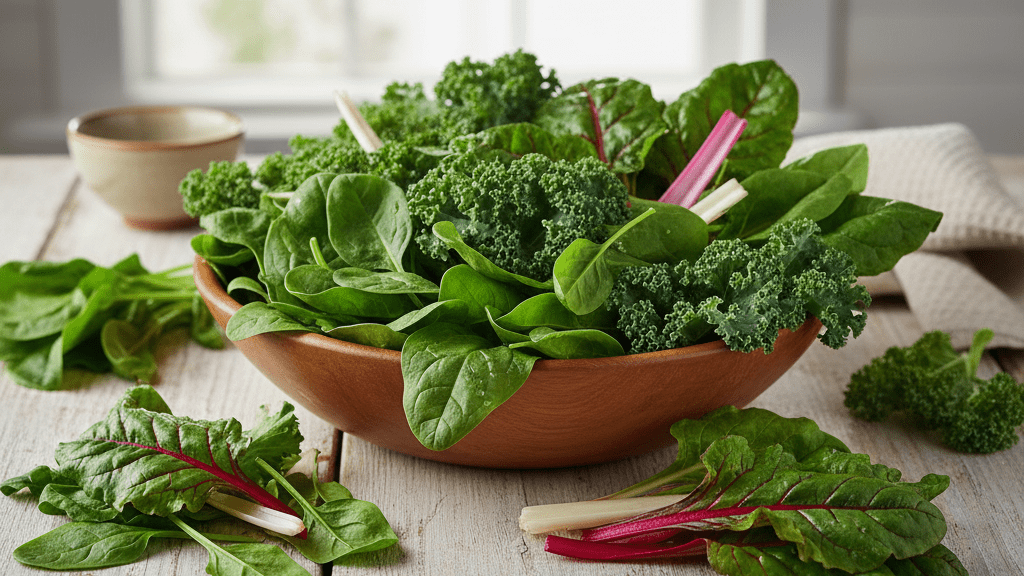 Leafy green vegetables that help reduce blood pressure naturally
