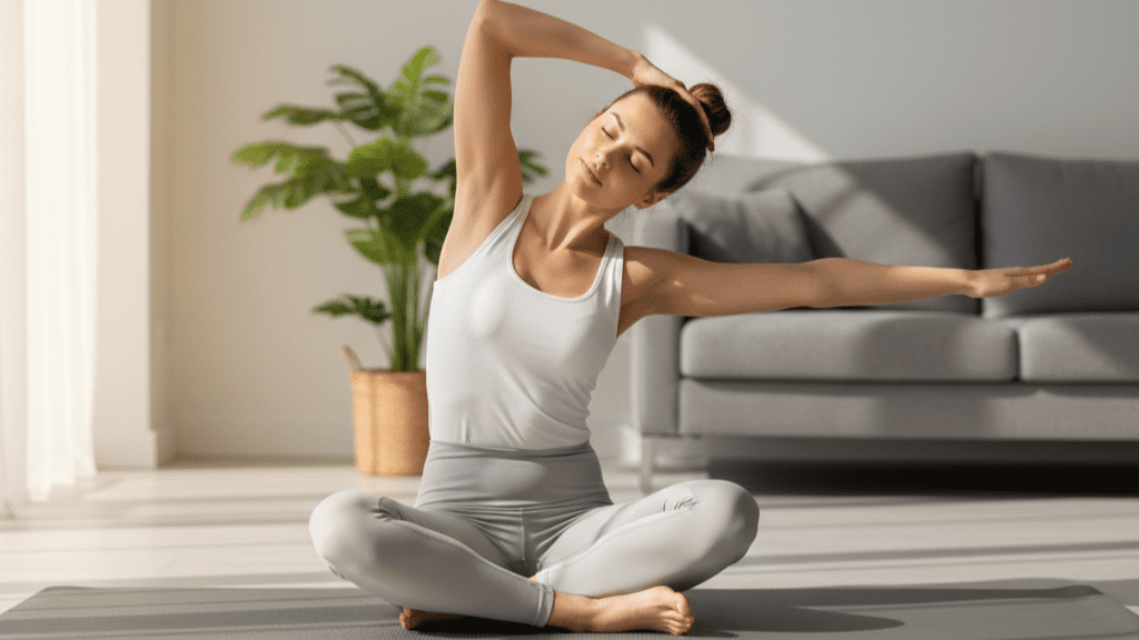  neck and shoulder stretch at home for energy