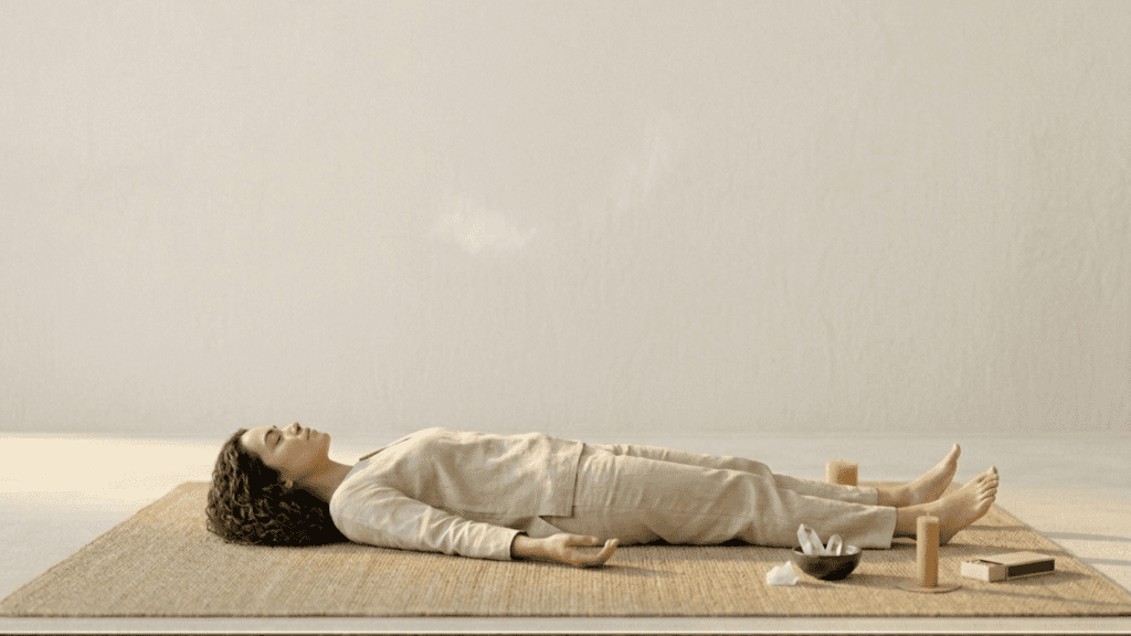 person practicing body scan mindfulness meditation for relaxation