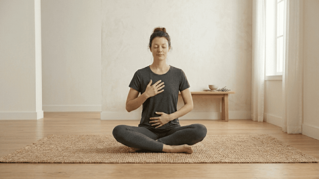 Visual representation of box breathing steps for relaxation