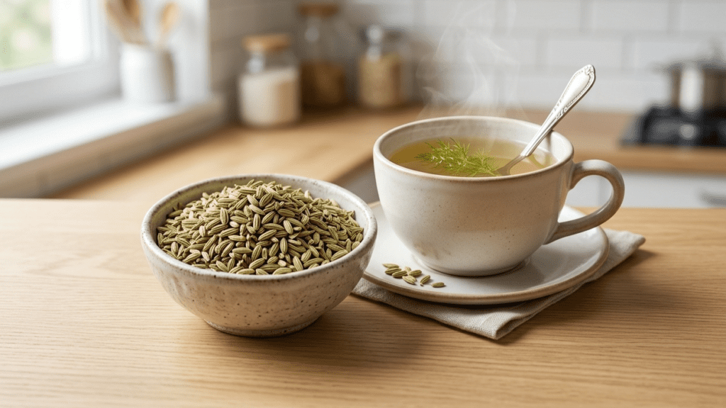 Fennel seeds used as herbal remedies for digestion and gas relief