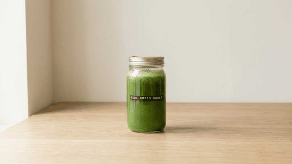 green smoothie indoors representing natural immune boosting drinks