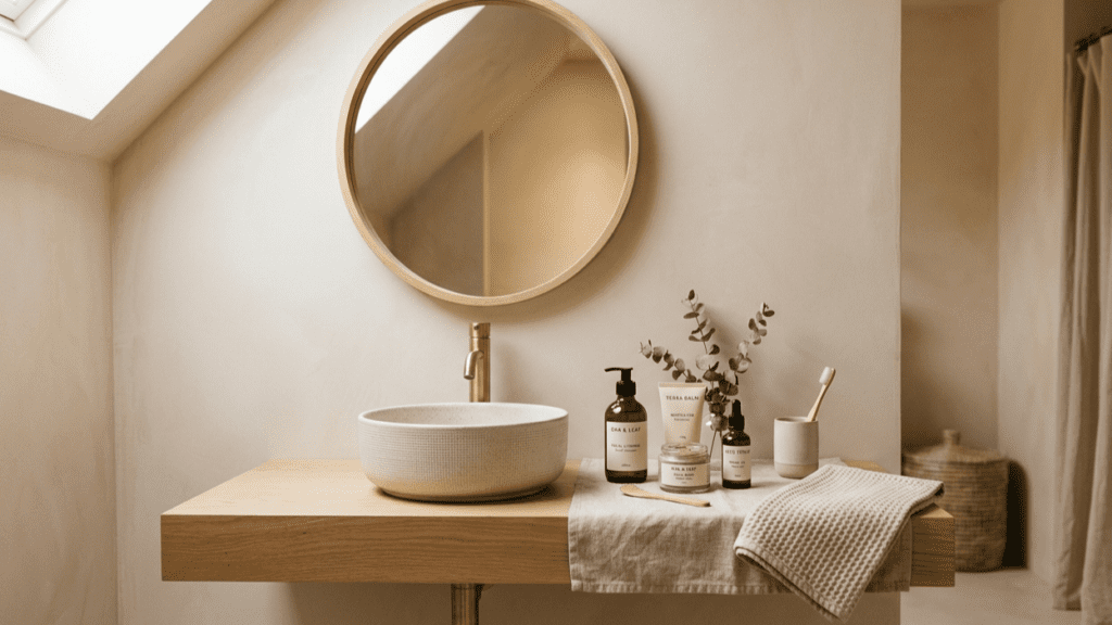 person applying natural skincare products in a clean indoor setting demonstrating natural skin care tips
