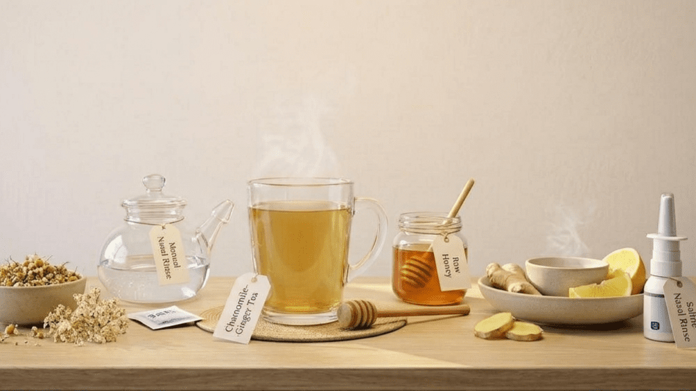 natural home remedies for allergies including herbal tea honey and steam therapy