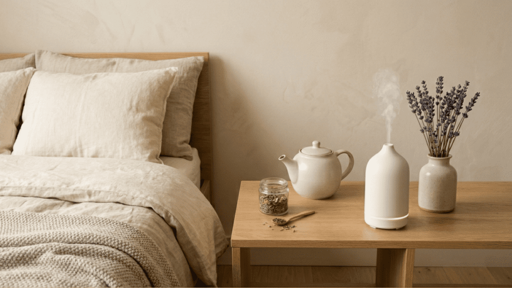 lavender setup indoors representing herbs for better sleep and relaxation