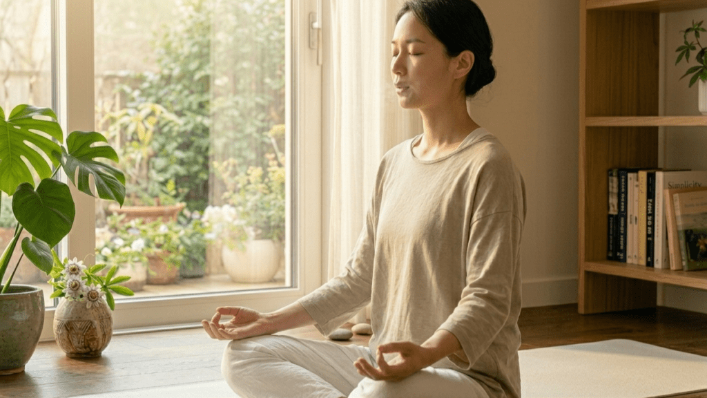 Mantra meditation practice for calming anxiety and improving focus