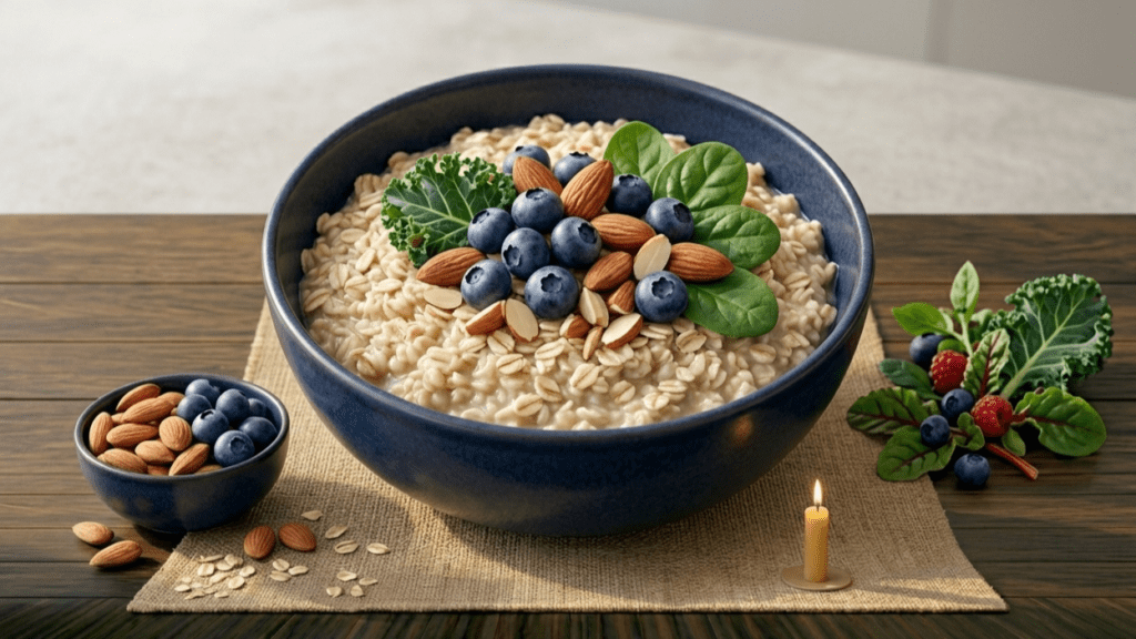 bowl of oats healthy breakfast supporting heart health