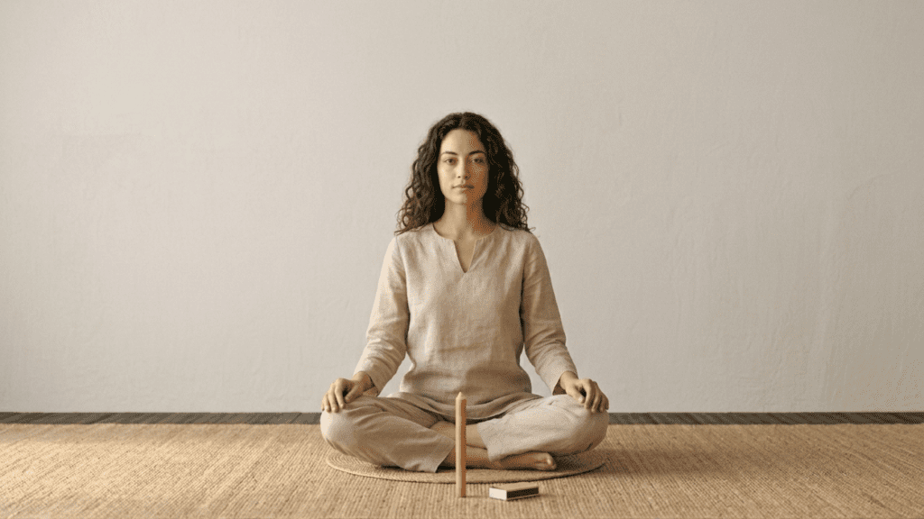 person practicing visualization meditation for mental clarity