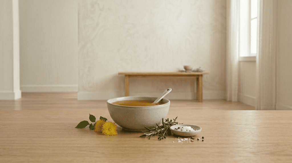 Bone broth representing gut healing food