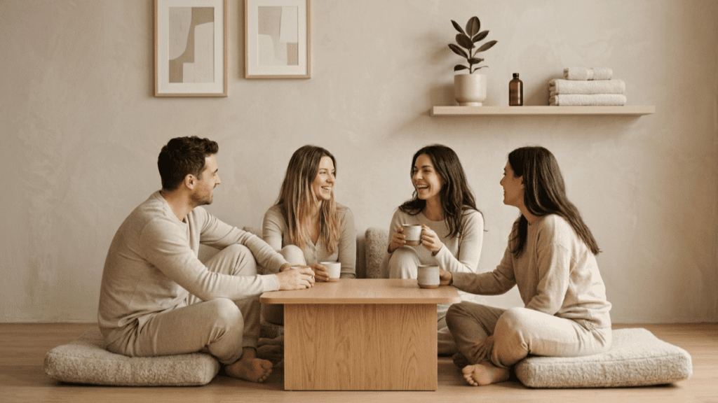 people engaging in social activity as part of natural anti aging habits lifestyle